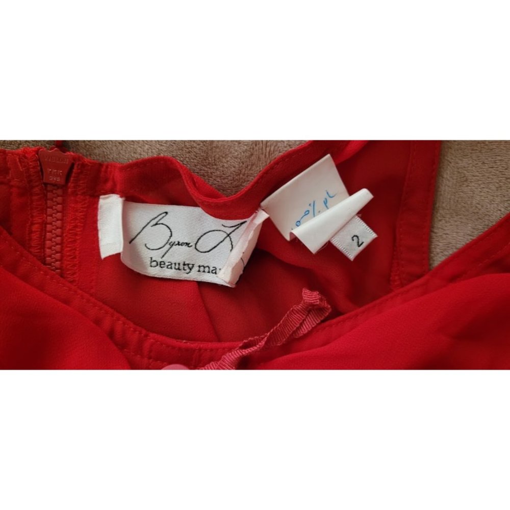 Byron Lars Ruched Red Top Size 2 Very Good Condition - Picture 3 of 5